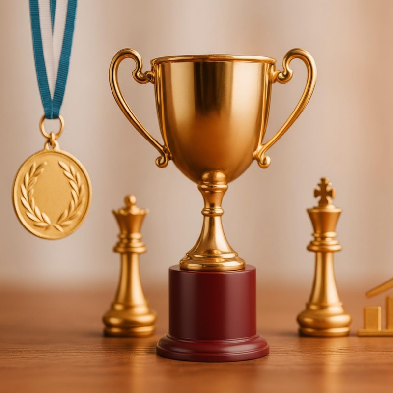 Chunful 1 Pack 3.94 x 3.94 Cherry Wood Base Trophy