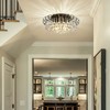 CVKASH Crystal Floral Chandelier 4-Light Antique Modern Black Flush Mount