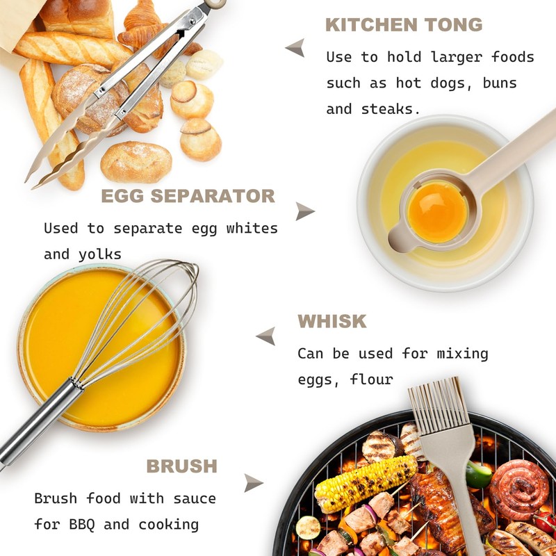 Silicone Kitchen Utensils Set - 15 Pieces Non Toxic Silicone