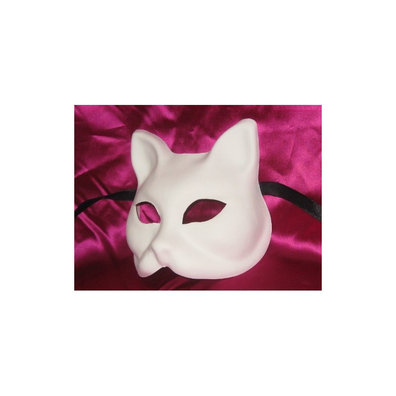 BLANK WHITE GATTO GREZZO VENETIAN MASK FOR DECORATING