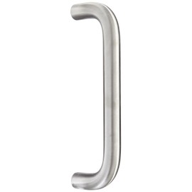 Rockwood 111.32D Stainless Steel Straight Solid Door Pull for 1-3/4" Door, 1" Diameter x 10" Center-to-Center, Type 1 Through-Bolt Mount, Satin Finish