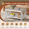WLIVE Coffee Table with Storage Shelf, 39.4" Farmhouse Coffee Table