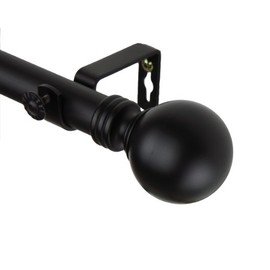 A&F Rod Decor - Ball Curtain Rod 1 inch Diameter, 28-48 inch - Black
