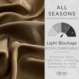 Elrene Home Fashions 026865854039 Blackout eficiente de Energía Bolsillo para Barra Cortina de Ventana Regal Panel Sólido, Dorado Antiguo, 1, 1       