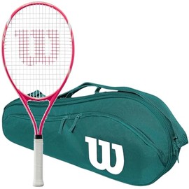 Wilson Tempest Pro Lite Tennis Racquet Bundled with an Advantage 2.5 Tennis Bag (Green) - Best Racquet for Experienced Juniors
