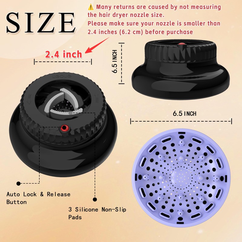 Universal Portable Blow Dryer Diffuser for Curly and Natural Wavy