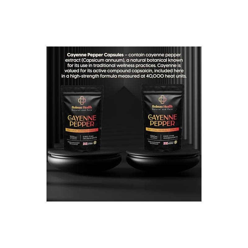 Cayenne Pepper Capsules | 1000mg Per Serving | 120 Vegan