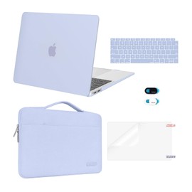 MOSISO Compatible with MacBook Air 13 inch Case M1 Chip 2021 2020 2019 2018 Release A2337 A2179 A1932 Retina Display, Plastic Hard Shell Case&Bag&Keyboard Skin&Webcam Cover&Screen Film, Pastel Blue