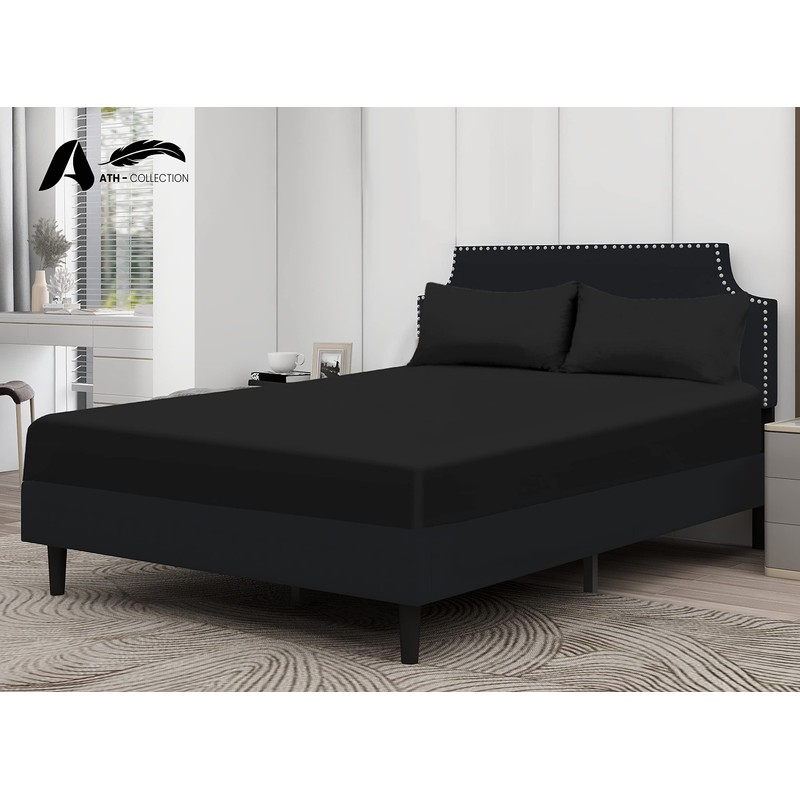 A ATH COLLECTION Egyptian Cotton Fitted Sheet 25 CM Extra