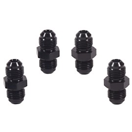 6AN Male To 6AN,Thread Size of 6AN Is 9/16-18 Unf,Male Flare Coupler Usually Used In Fuel System,Such As Fuel Hose Extend, Line Connect To Fuel Filter,Fuel Pump,Cooler System.Aluminum Black 4PCS.