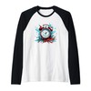 Cool Alarm Clock Design Raglan Baseball Tee