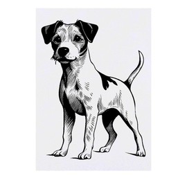 'Jack Russel Terrier Full Body' Temporary Tattoo - Water Resistant, Skin-Safe, Non-Toxic Transfer (TO00066661)