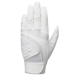 SSK EBG3005W Baseball Batting Gloves, For High School Baseball, Both Hands, White, S
