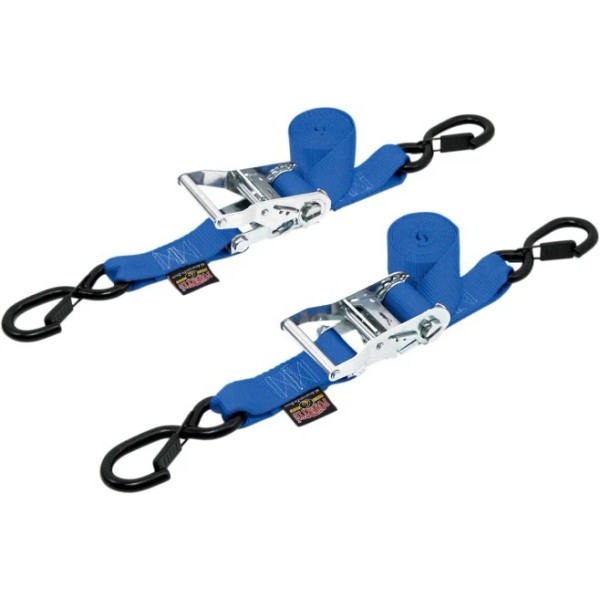 Powertye 1.5" Ratchet w/Safety Latch Hooks Blue (30573-S)