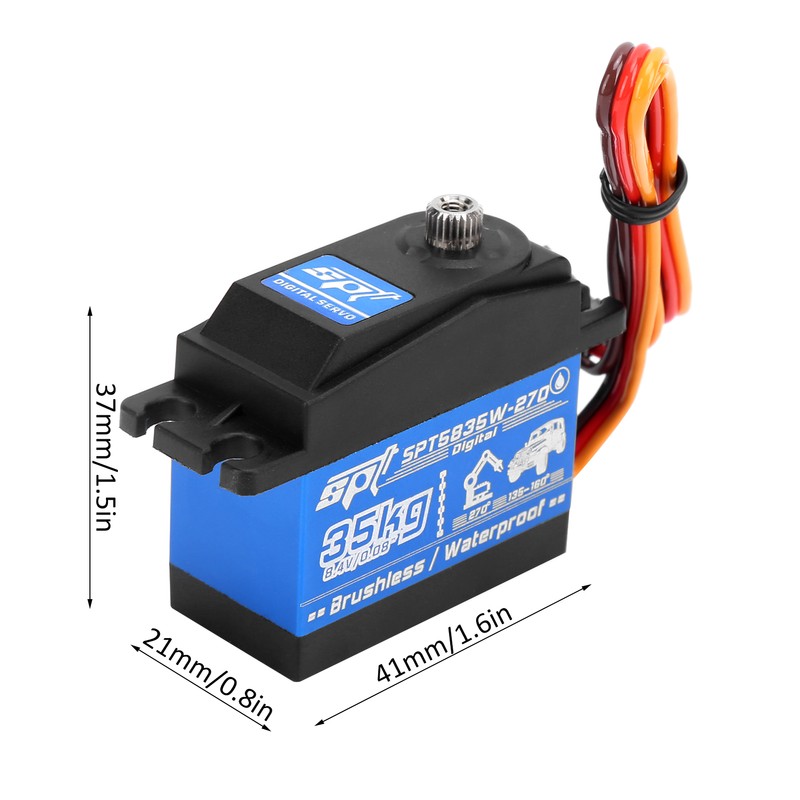 35KG RC Waterproof Brushless Motor Gear Servo Replacement for 1/8