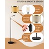 Lightdot 70IN Black Floor Lamp Dimmable Linen Shade LED Floor