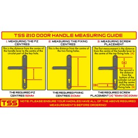 TSS UPVC Door Handle Set in Anthracite Grey, 92mm PZ (Centres), Lever/Lever, Screw to Screw 210mm with Backplate 242mm x 34mm - Grey Replacement PVC Door Handle