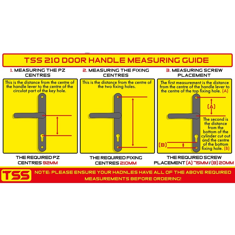TSS UPVC Door Handle Set in Anthracite Grey, 92mm PZ