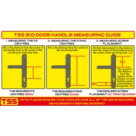 TSS UPVC Door Handle Set in Anthracite Grey, 92mm PZ (Centres), Lever/Lever, Screw to Screw 210mm with Backplate 242mm x 34mm - Grey Replacement PVC Door Handle
