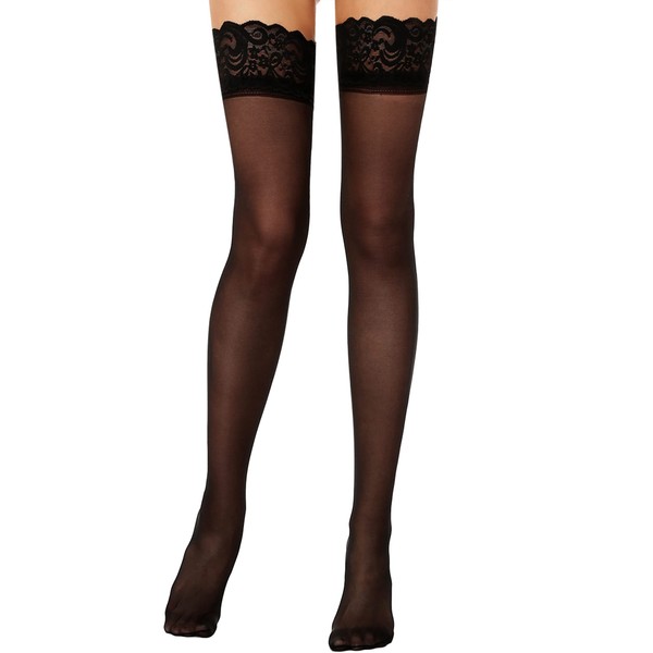 Lidogirl Lace Top Thigh High Stockings, 40d Black, One Size
