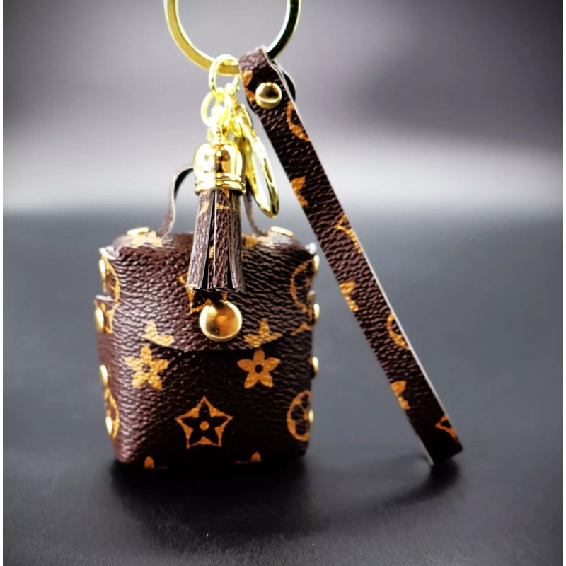 For AirPods 1st Generation Leather Case Protector Shockproof Cover KeyChain