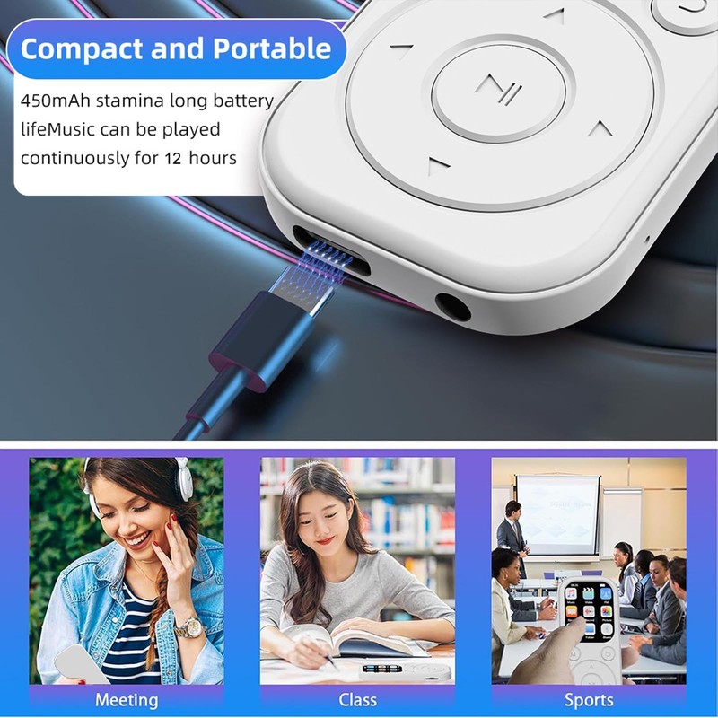 MP3 Player with Bluetooth 5.4 & HiFi Speaker, 2.01 Screen