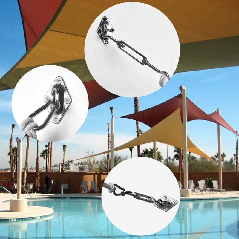 Shade&Beyond 316 Marine Grade Shade Sail Hardware Kit 5 inch