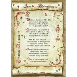 Die Staffelei Gift 60th Birthday Poem Present Anniversary