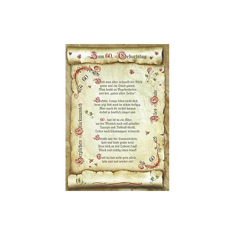 Die Staffelei Gift 60th Birthday Poem Present Anniversary