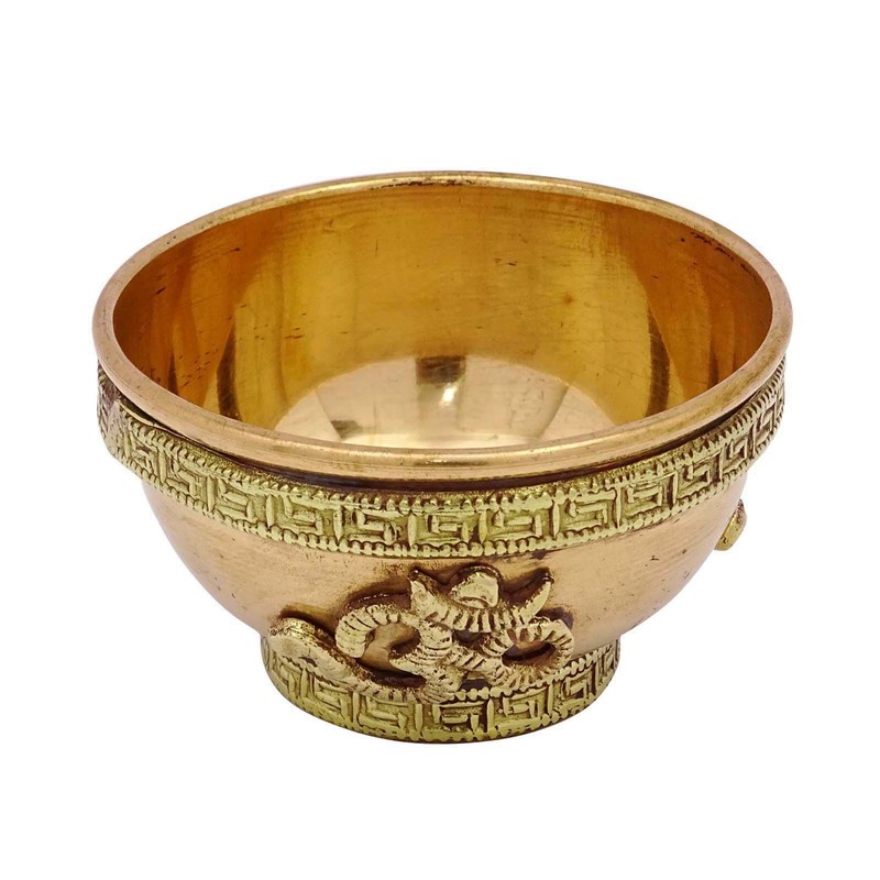 Indianbeautifulart Religious Traditional Copper Offering Holy Water Bowl Om Symbol