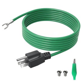 KarlKers Shielded Ethernet Patch Panel Bond Ground Plug Adapter, Grounding Patches Earthing Wire Plug with Alligator Clip, 14 AWG Ground Extension Cord 3 Prong for NEMA 5-15P, 6FT