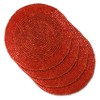 Red Beaded Coasters Set of 4#76-241