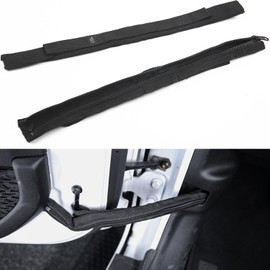 JOYTUTUS Door Limiting Straps Compatible with 1996-2026 Wrangler CJ YJ TJ JK JL, Heavy Duty Strong Adjustable Check Strap with Wire Protecting Harness, 2 Pack