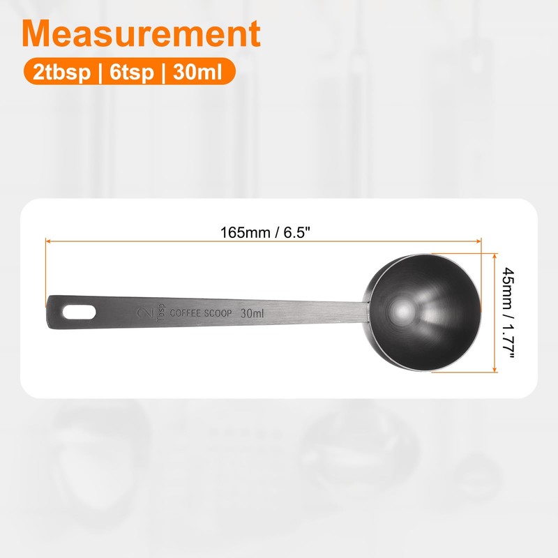 sourcing map Single Measuring Spoon 2tbsp (6tsp, 30ml) Teaspoon/Tablespoon 304
