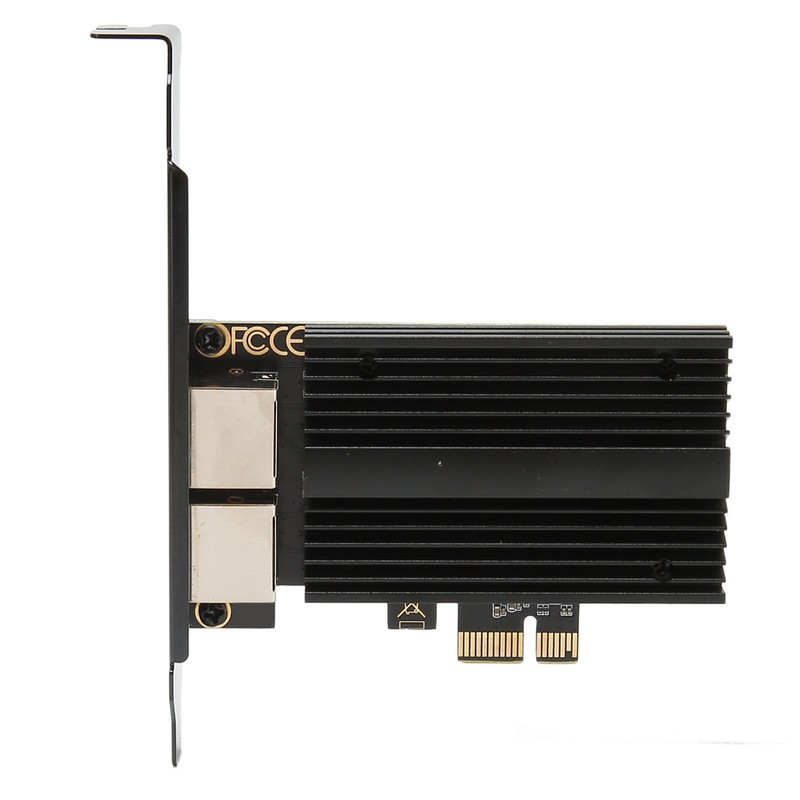 PCIe Network Card 2.5Gbps Dual Port Gold Plated Pin Aluminium