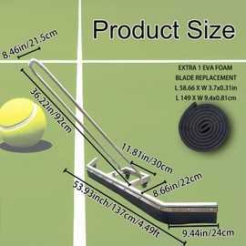 Vaolvpant 4.49 FT Sport Tennis Squeegee Stainless Steel Silver Rain Shuttle for Sports Court Water Wiper Device Water Remover Stadium Dust Collector Wiper