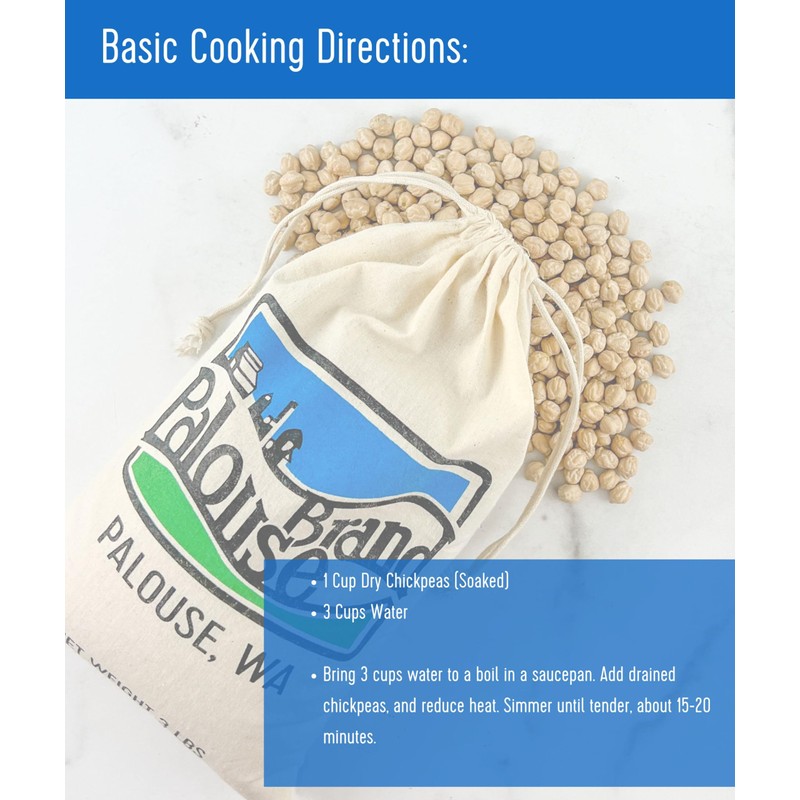 Palouse Brand Certified Glyphosate Residue Free Chickpeas | Garbanzo Beans