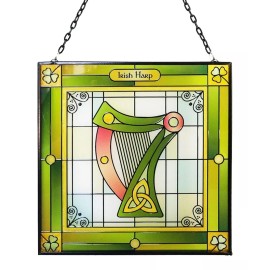 Royal Tara Harp - Celtic Reflections Glass Panel Suncatcher