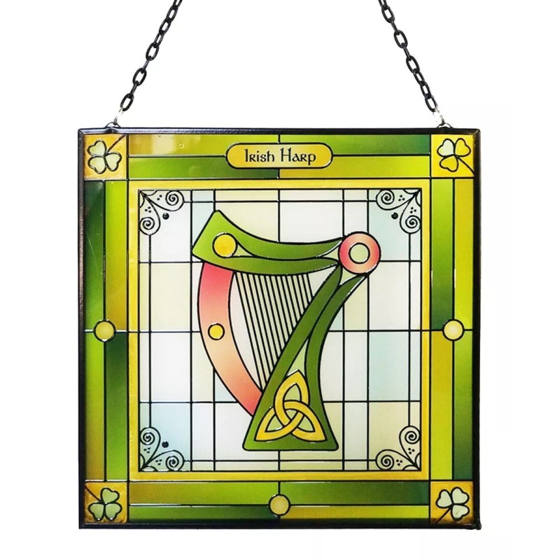 Royal Tara Harp - Celtic Reflections Glass Panel Suncatcher