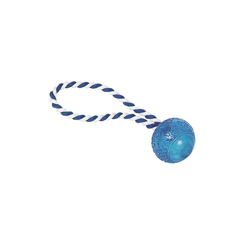Nobby TPR ball with rope, blue, 26 cm, diameter 7