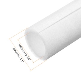 MECCANIXITY Pipe Insulation Foam Tube Split Pipe Lagging 60mm(2 3/8 Inch) ID 80mm OD 3ft Freeze Protection for Copper Pipe, White