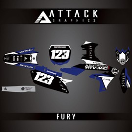 Attack Graphics Custom Fury Complete Bike Restyle Graphics Kit Cycra Powerflow Body Kit for Yamaha YZ250F 2021