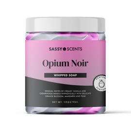 Sassy Shop Bath - Whipped Soap, Opium Noir - Cleanse and Nourish the Skin, With Uplifting Fragrance - Gentle and Suitable for all Skin Types - Vegan Friendly - 115g