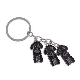 BESPORTBLE Cute Dog Key Ring, Metal Car Key Ring, Animal Pendant, 2020 Graduation Key Ring, Children's Birthday Gifts for Girls, Family, Friends, Students (Poodle), black