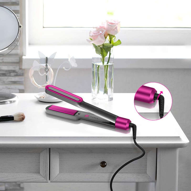 Hair Curler Straightener Dual Use Ceramic Barrel Adjustable Temperature Hairstyling