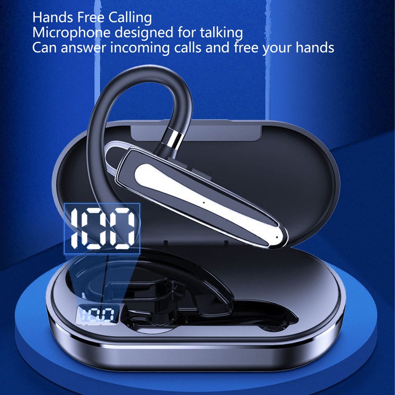 Bluetooth Earpiece Noise Cancelling Hands Free Rotatable Single Ear Wireless