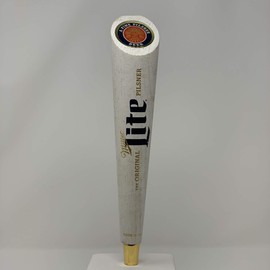 Miller Lite 12in White Washed Wood Tap Handle
