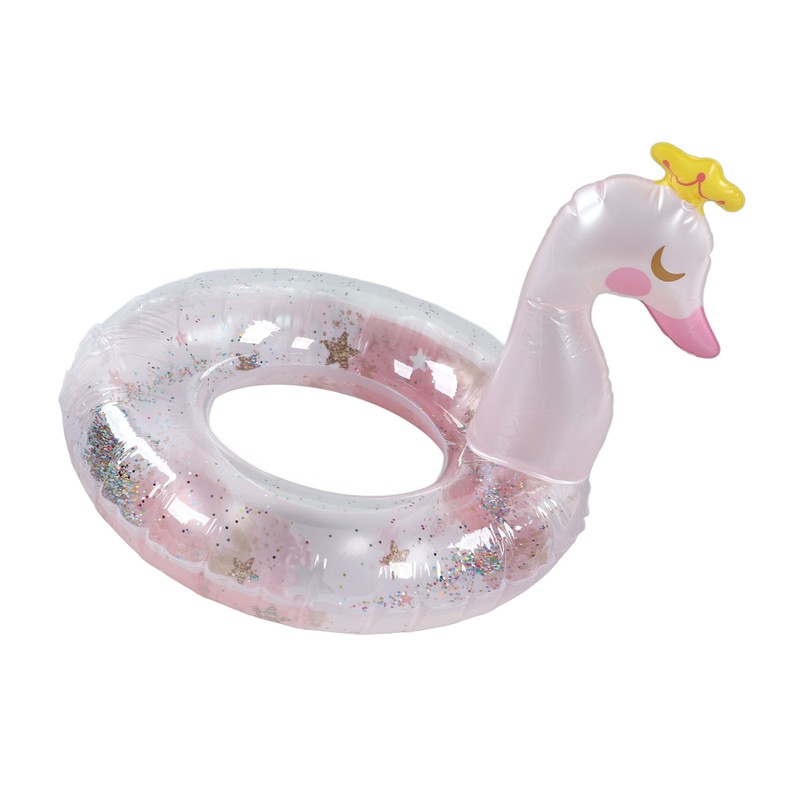 Inflatable Swimming Ring with Sequins Thickened PVC Kids Pool Float