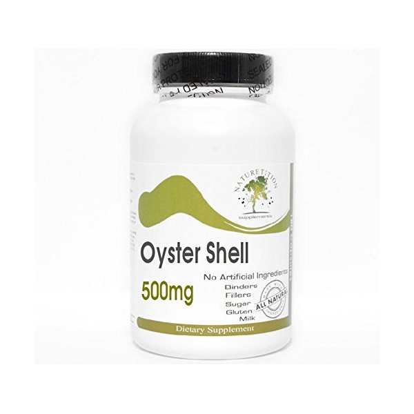 Oyster Shell 500mg ~ 200 Capsules - No Additives ~ Naturetition Supplements