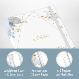 paper&you® A5 Address Book with Index A-Z [Time to Grow] Book for Contacts, Birthdays & Passwords - Sustainable & Climate Friendly